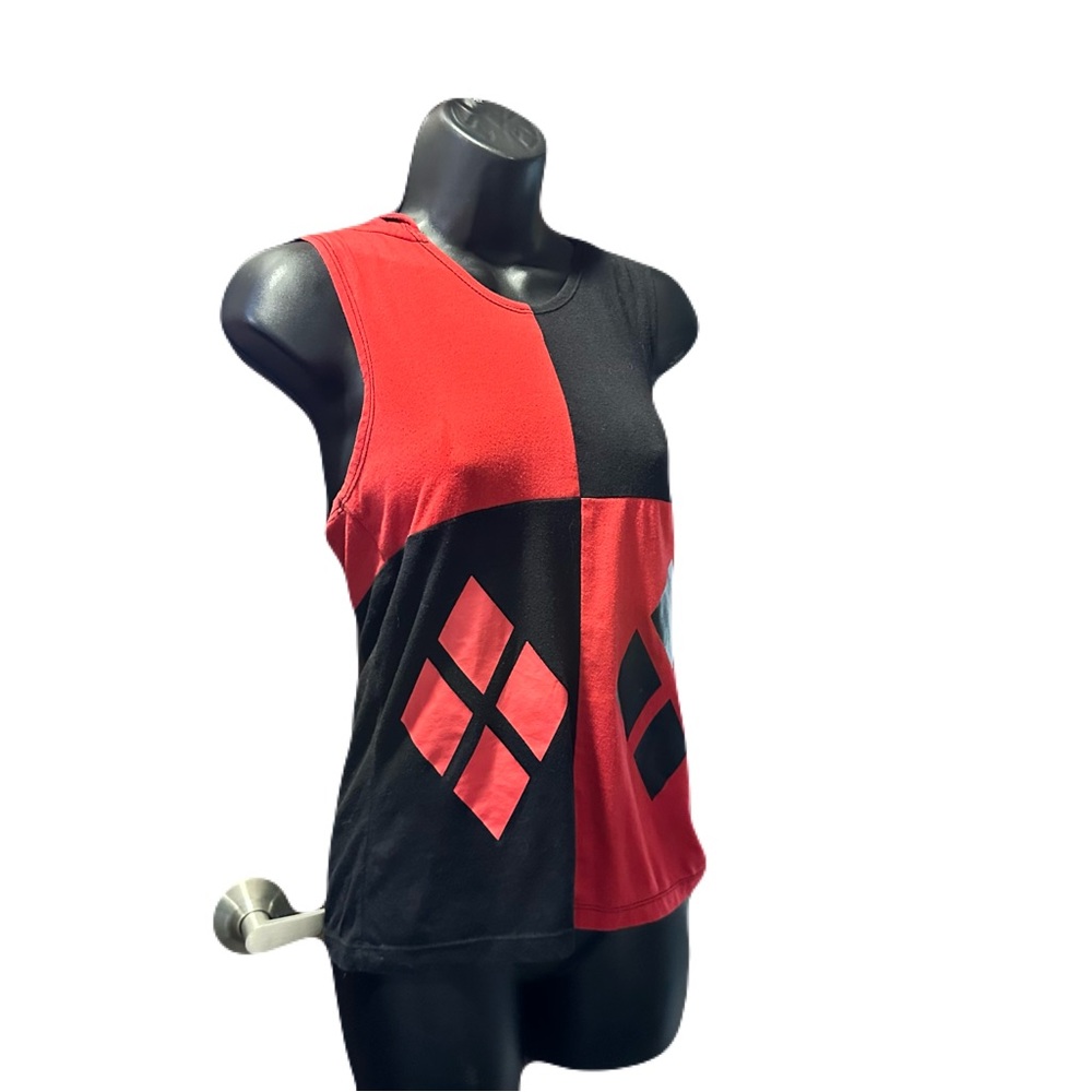 DC Comics Harley Quinn Red and Black hooded Tank Top